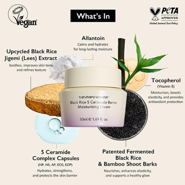 HaruHaru Wonder - Black Rice 5 Ceramide Barrier Moisturizing Cream 50ml