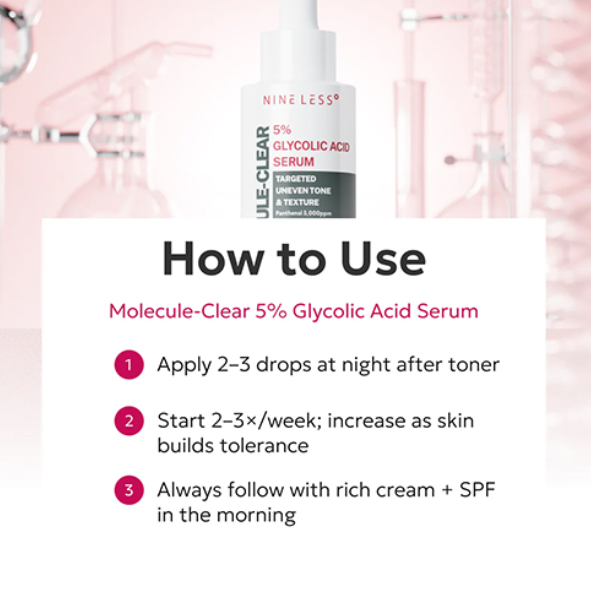 NINELESS - Molecule-Clear 5% Glycolic Acid Serum 30ml