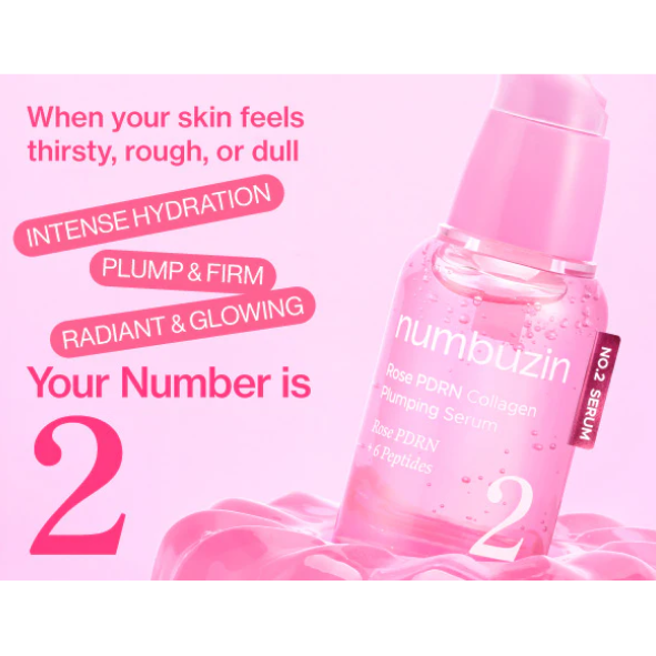 numbuz:n - No.2 Rose PDRN Collagen Plumping Serum 30ml