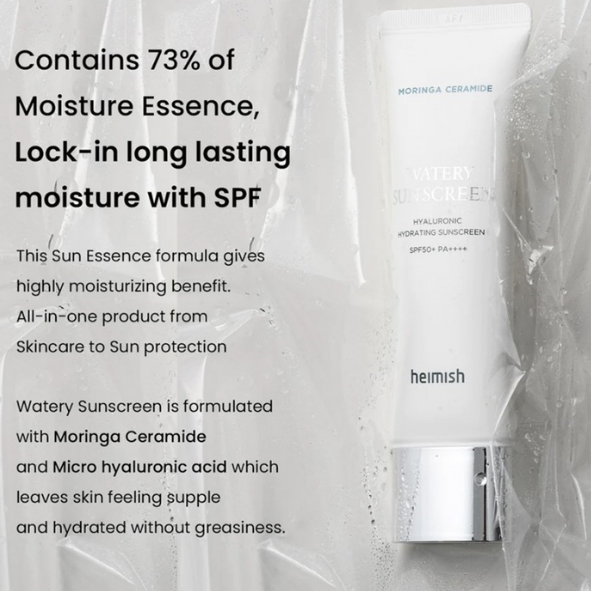 heimish - Moringa Ceramide HA Hydrating Watery Sunscreen