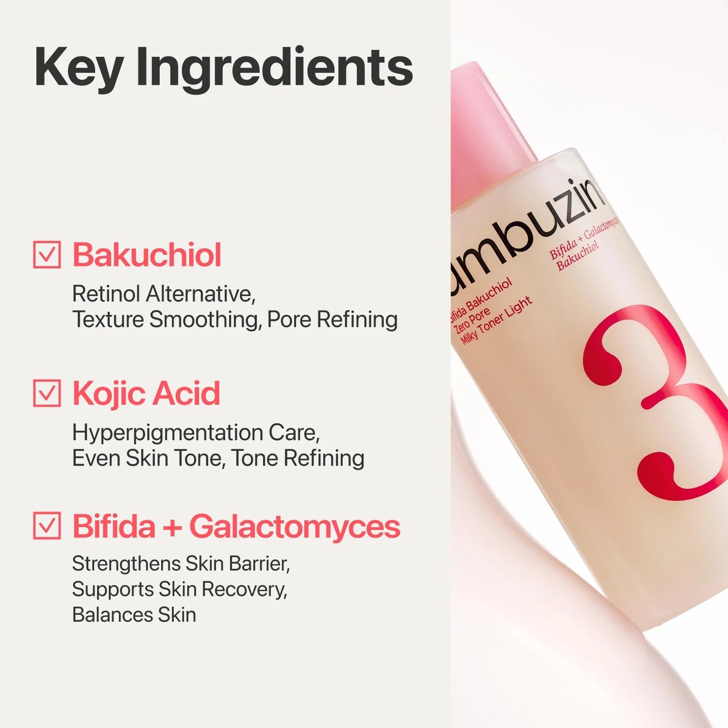 numbuzin - No.3 Bifida bakuchiol zero pore milky toner 200ml