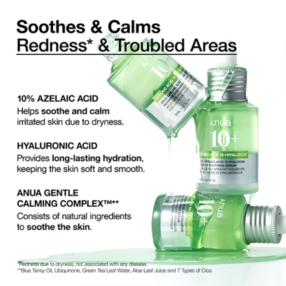 Anua - Azelaic Acid 10 Hyaluron Redness Soothing Serum 30ml