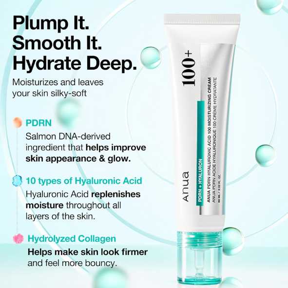Anua - PDRN Hyaluronic Acid 100 Moisturizing Cream 60ml