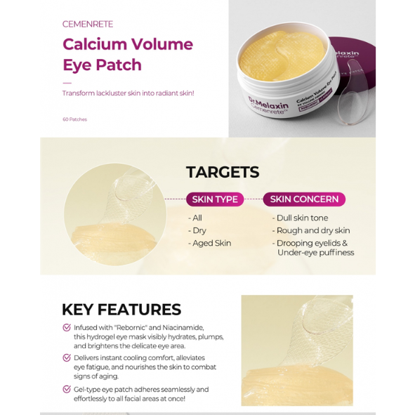 Dr.Melaxin - Cemenrete Calcium Volume Eye Patch 60ea