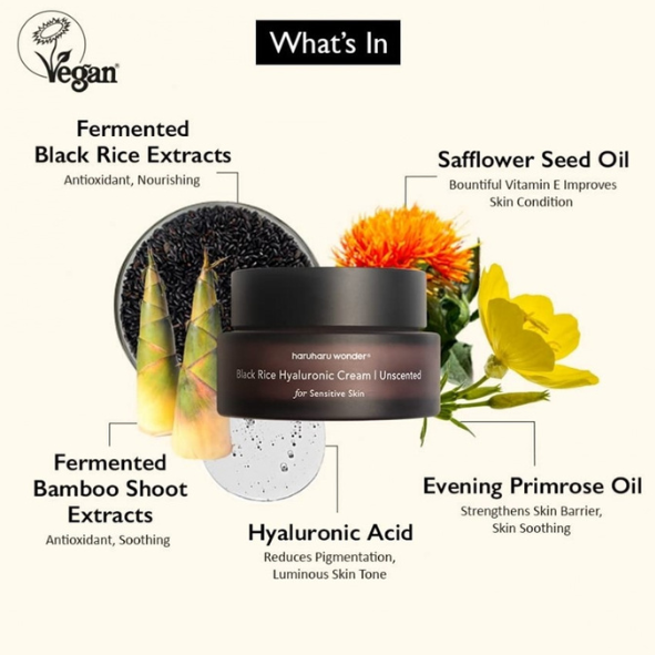 HaruHaru Wonder - Wonder Black Rice Hyaluronic Cream 50ml (Unscented)