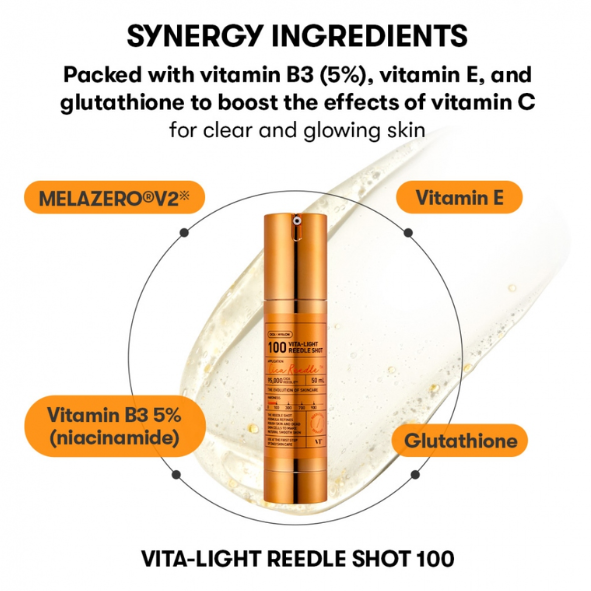 reedle shot glutathione VT FACIAL RADIANCE ESSENCE active ingredients dive deep for maximum effect VT Cosmetics - Vita-Light Reedle