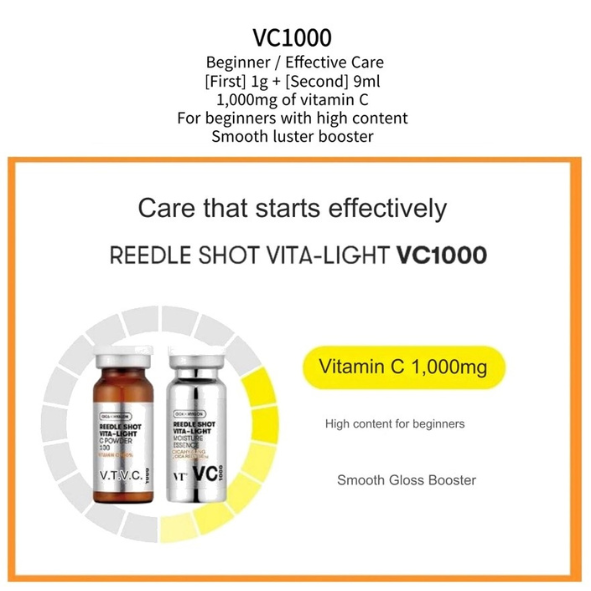VT Cosmetics - Reedle Shot Vita-Light Toning Essence VC 1000 - 1 gm+9ml
