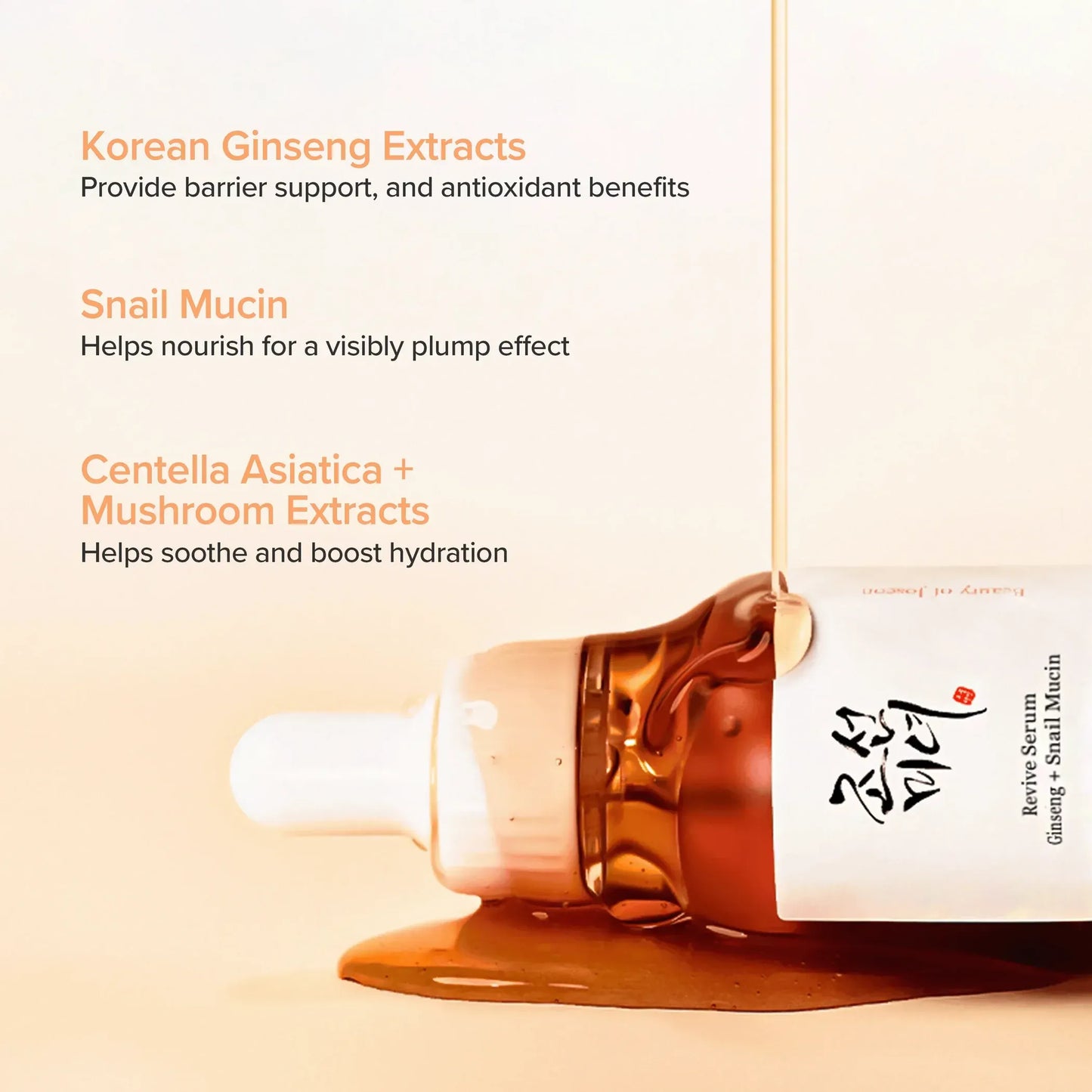 BEAUTY OF JOSEON - REVIVE SERUM : Ginseng + Snail Mucan 60ml