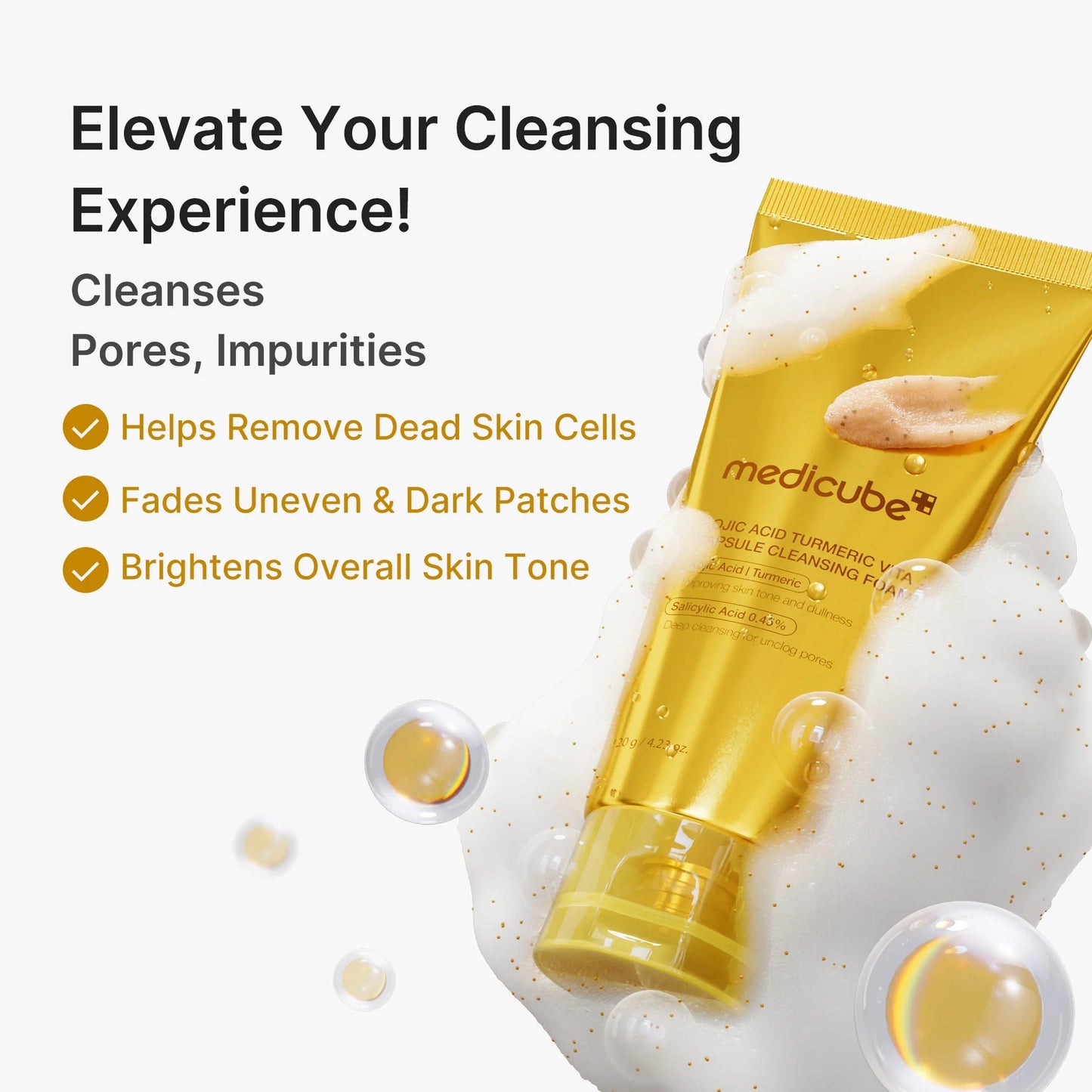 Medicube - Kojic acid turmeric vita capsule cleansing foam 120g
