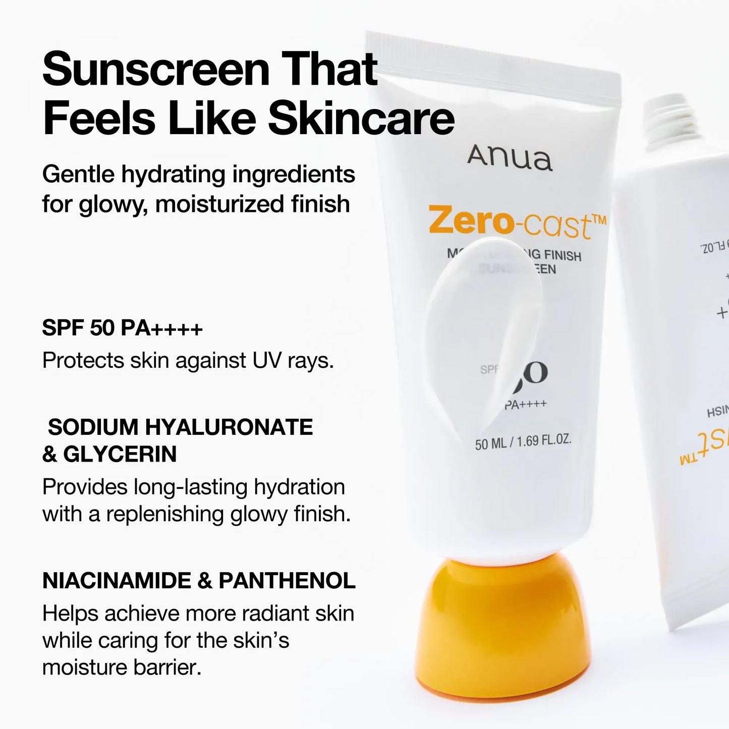 Anua - Zero-cast moisturizing finish sunscreen 50ml