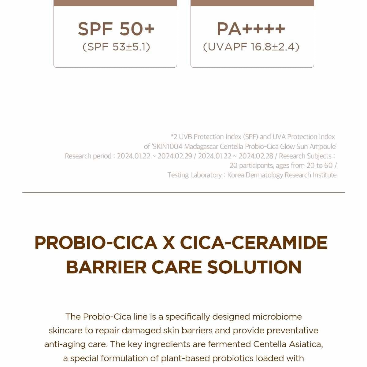Skin1004 - Madagascar Centella Probio-Cica Glow Sun Ampoule 50ml