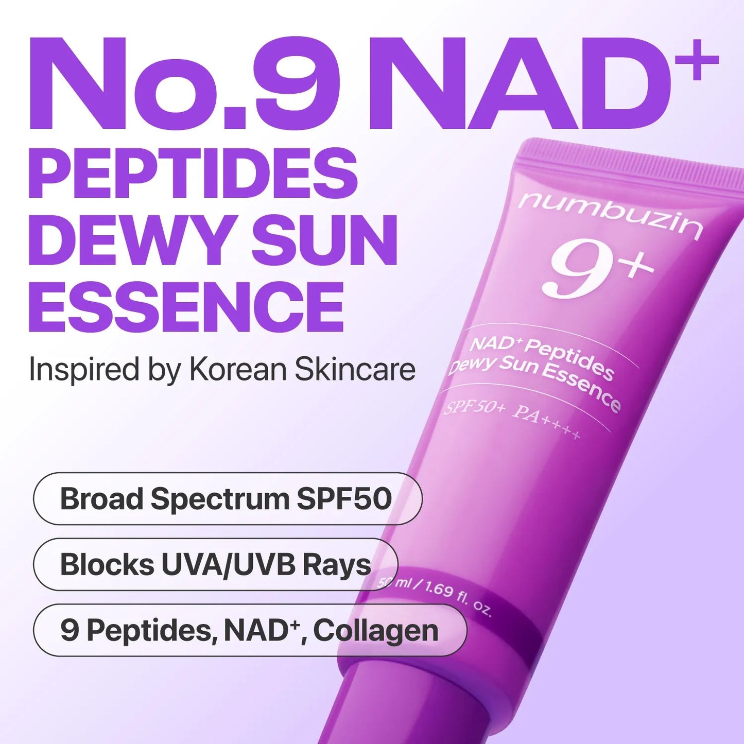 numbuzin - No.9 Nad+ 9 Peptides Dewy Sun Essence 50ml