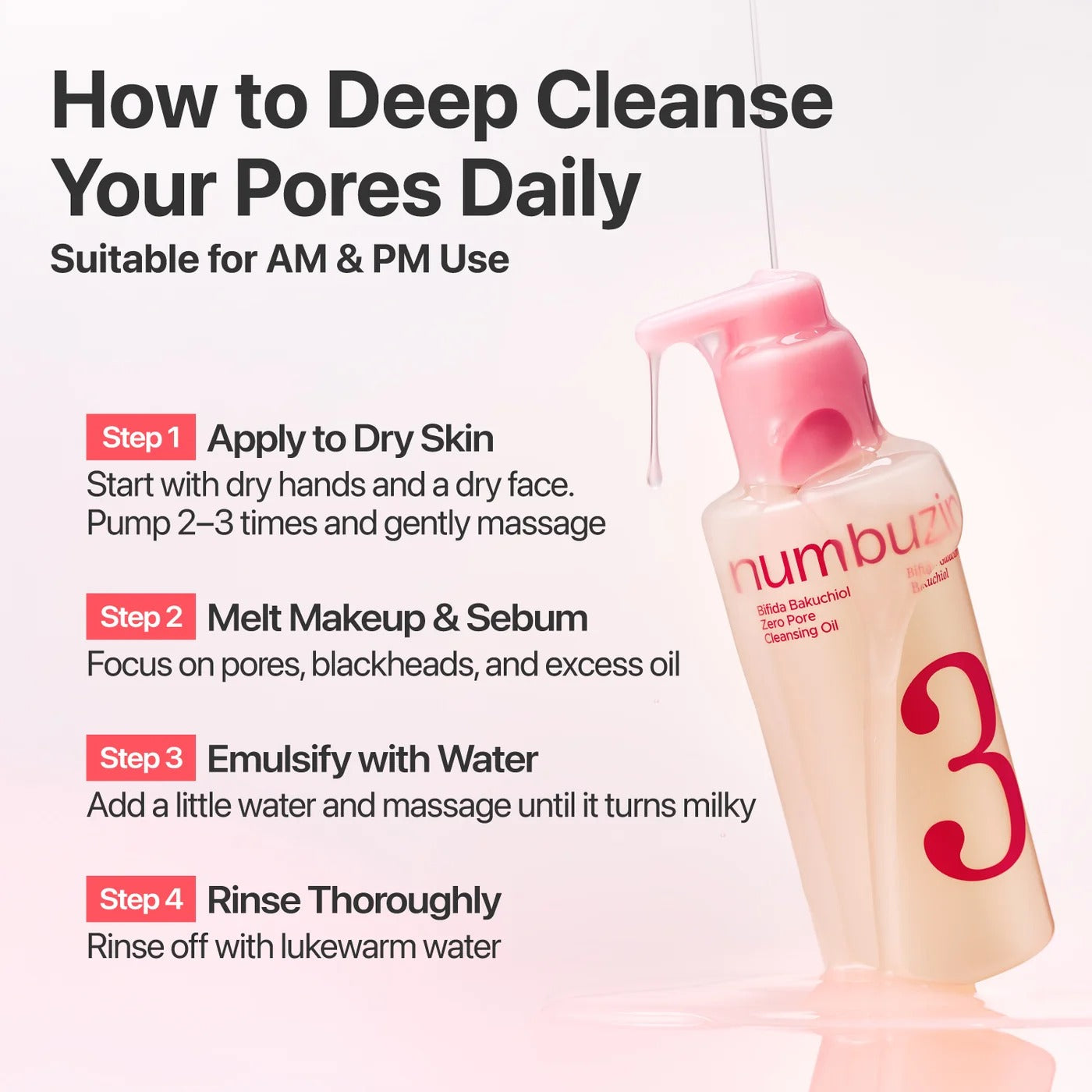 numbuzin - No.3 bifida bakuchiol zero pore cleansing oil 200ml