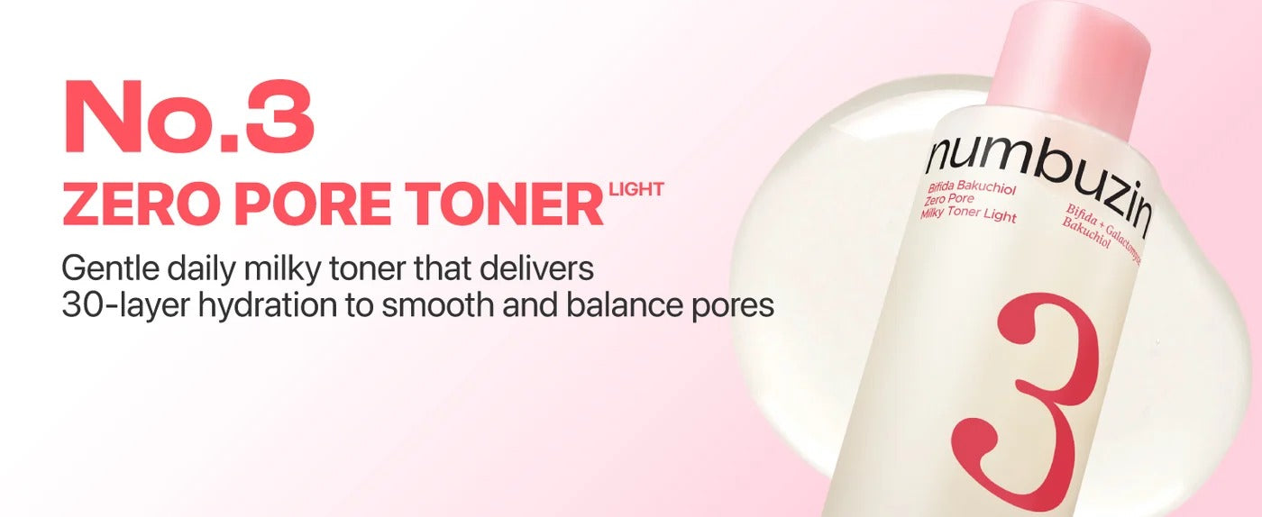numbuzin - No.3 Bifida bakuchiol zero pore milky toner 200ml