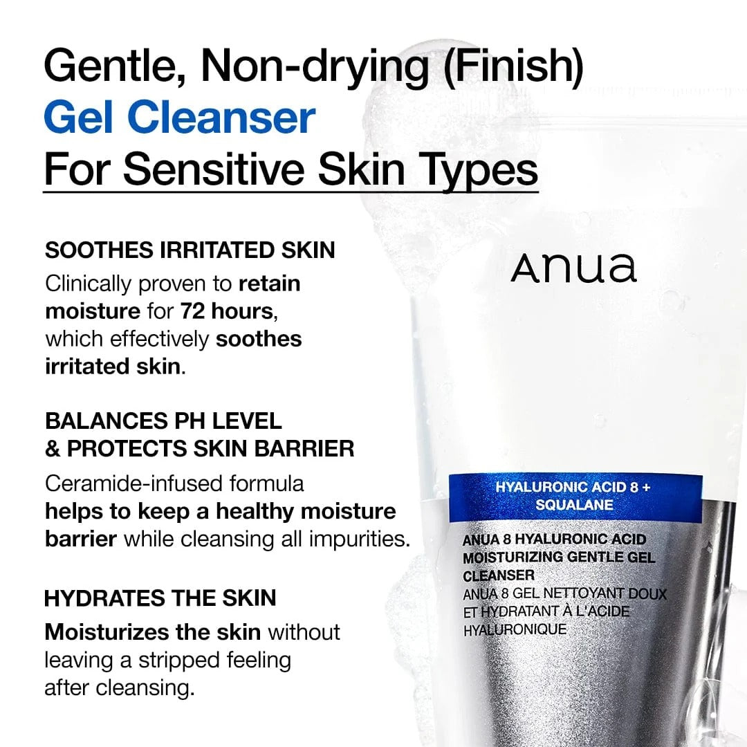 Anua - 8 hyaluronic acid moisturizing gentle gel cleanser 150ml