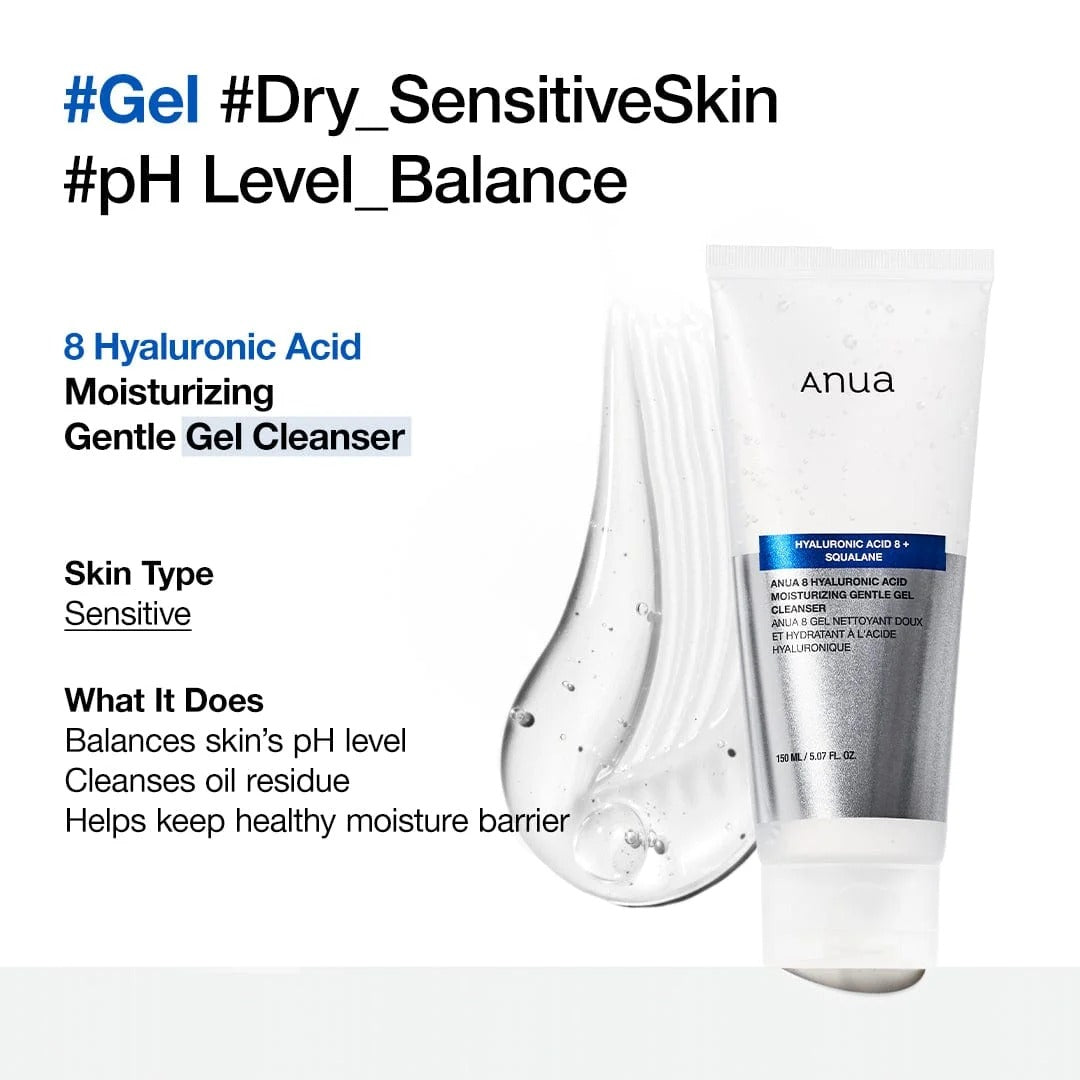 Anua - 8 hyaluronic acid moisturizing gentle gel cleanser 150ml