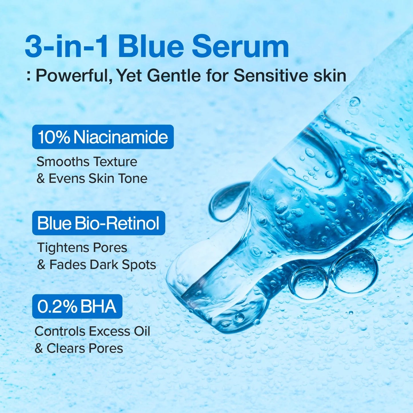 numbuzin - No.3 Blue Bio-Retinol Pore Refining Serum 30ml