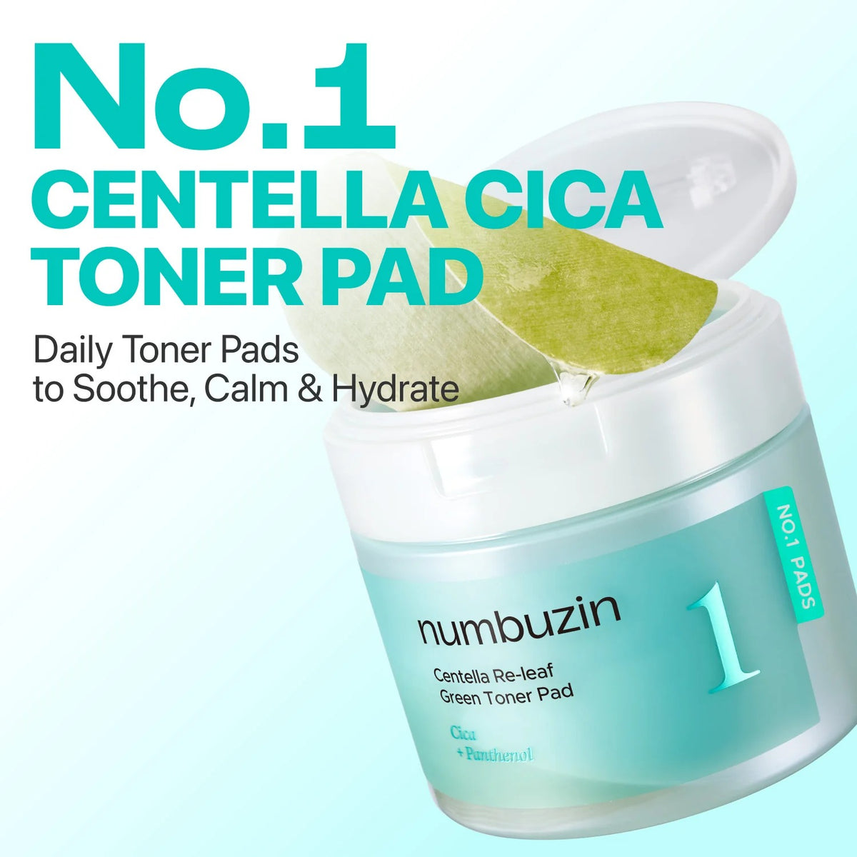 numbuzin - No.1 Centella Re-leaf Green Toner Pad 190ml (70 pads)