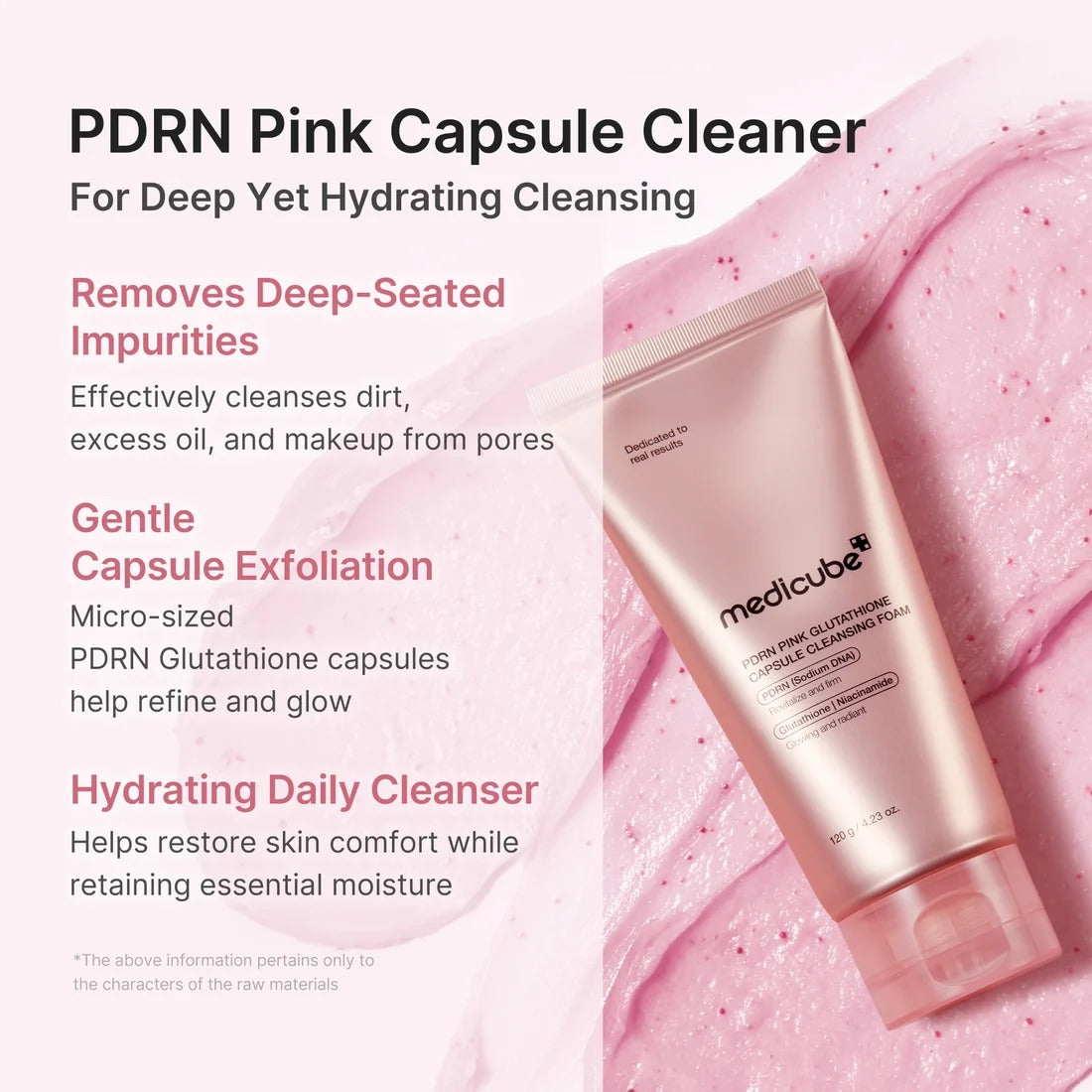 Medicube - PDRN pink glutathione capsule cleansing foam 120g