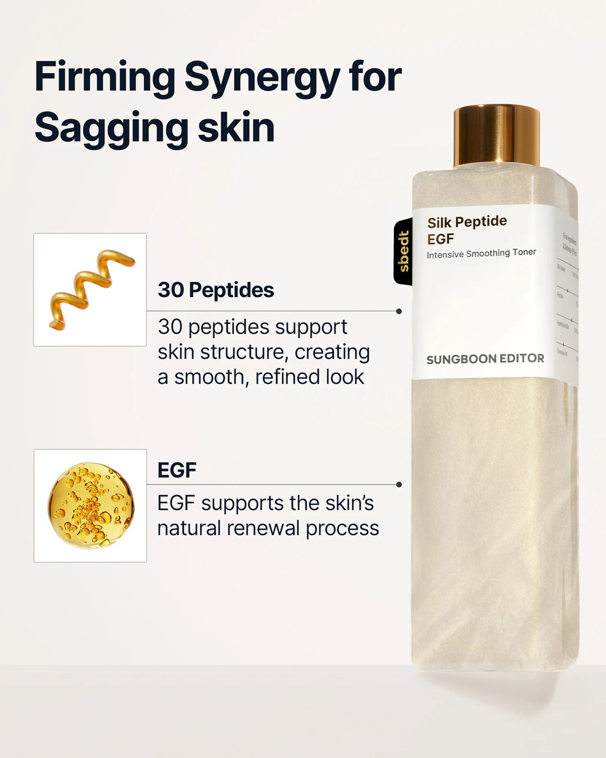 SUNGBOON EDITOR - Silk Peptide EGF Intensive Smoothing Toner 300ml