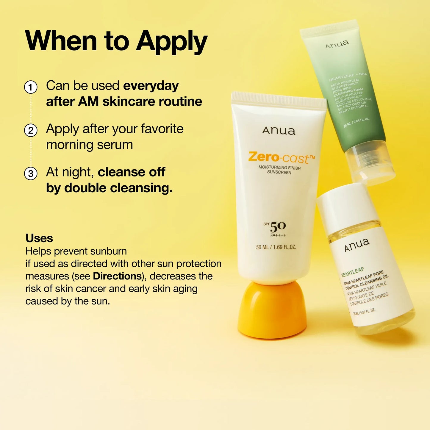 Anua - Zero-cast moisturizing finish sunscreen 50ml