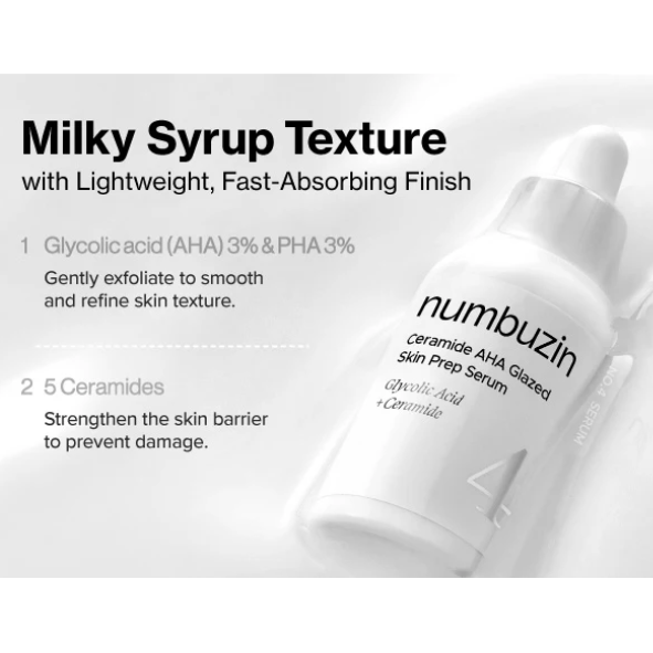 numbuz:n - No.4 Ceramide AHA Glazed Skin Prep Serum Vial Set 1.3ml x 10 vials