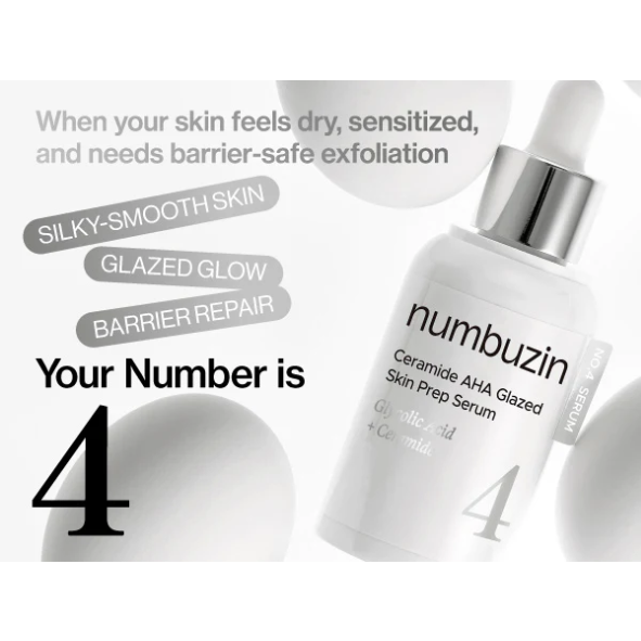 numbuz:n - No.4 Ceramide AHA Glazed Skin Prep Serum Vial Set 1.3ml x 10 vials